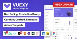 دانلود قالب Vuexy داشبورد لاراول، ری اکت، VueJS و HTML