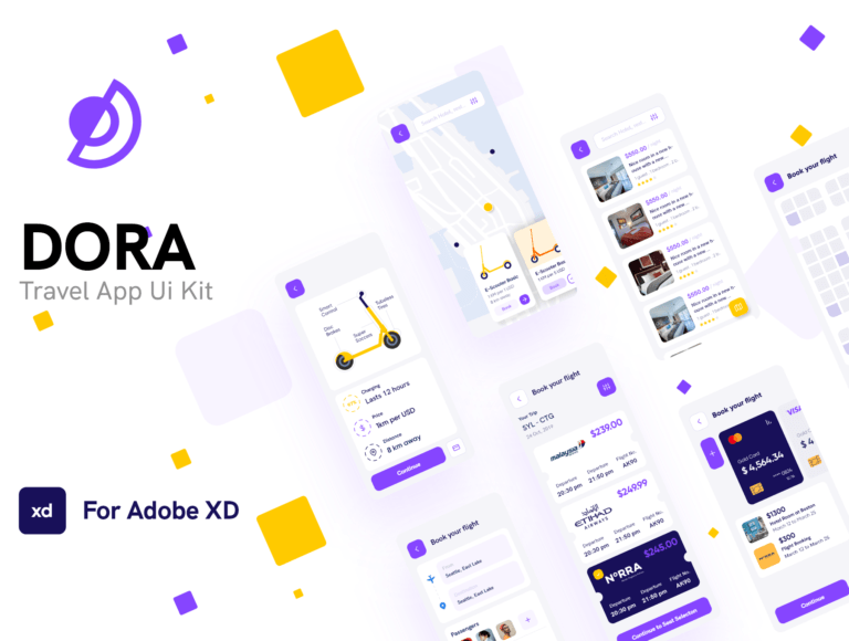 دانلود کیت رابط کاربری اپلیکیشن سفر Dora