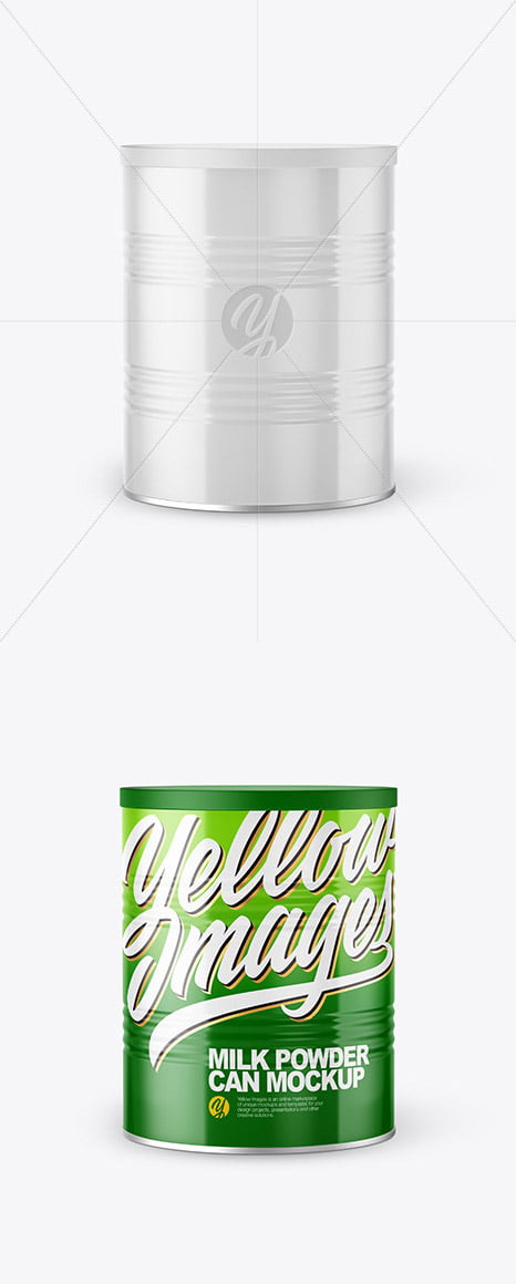 Download دانلود طرح لایه باز موکاپ قوطی شیر خشک Glossy Powder Can - مسترکد
