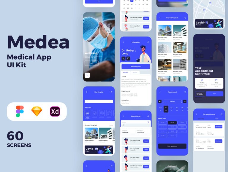 دانلود کیت رابط کاربری اپلیکیشن پزشکی Medea