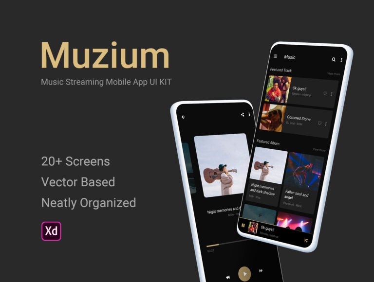دانلود کیت رابط کاربری اپلیکیشن استریم موزیک Muzium