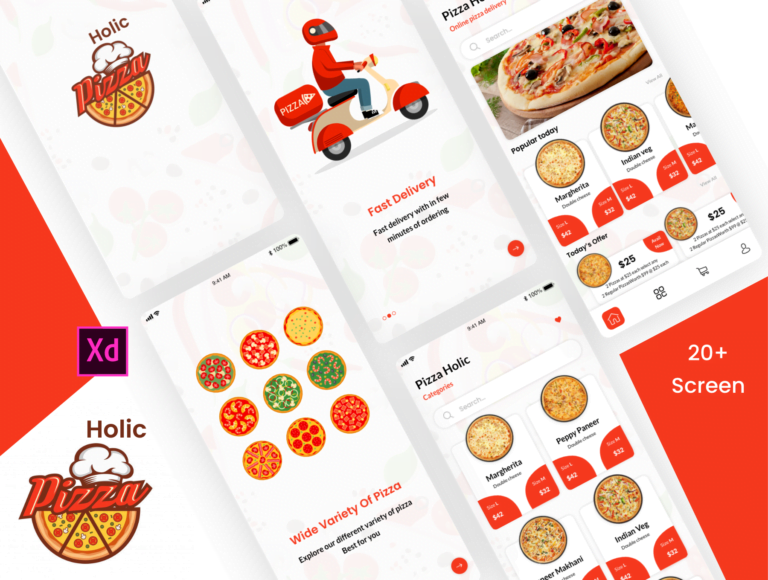 دانلود کیت کاربری اپلیکیشن فست فود Pizza Holic