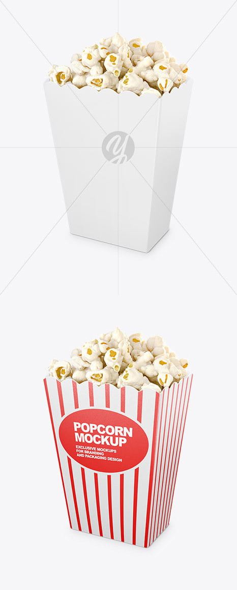 Download دانلود موکاپ جعبه پاپ کورن Popcorn Bag Mockup - مسترکد