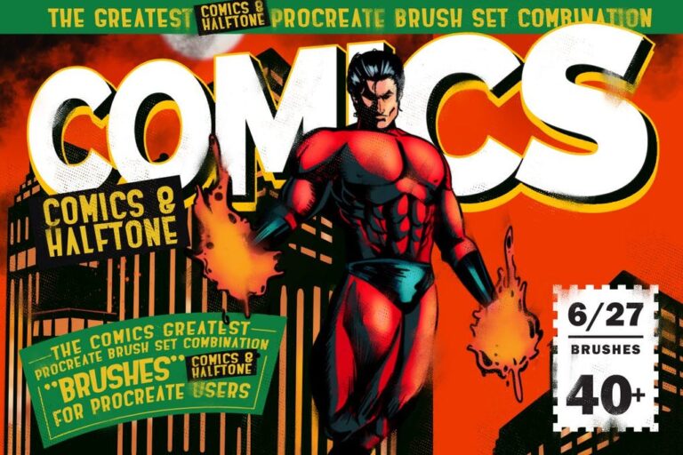 دانلود مجموعه براش پروکریت Comics & Halftone