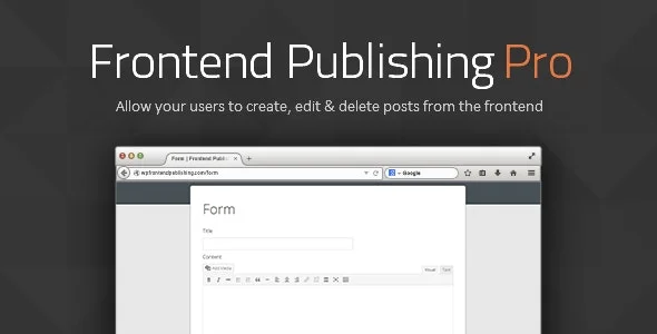 دانلود افزونه Frontend Publishing Pro برای وردپرس
