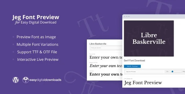 دانلود افزونه Jeg Font Preview برای Easy Digital Downloads