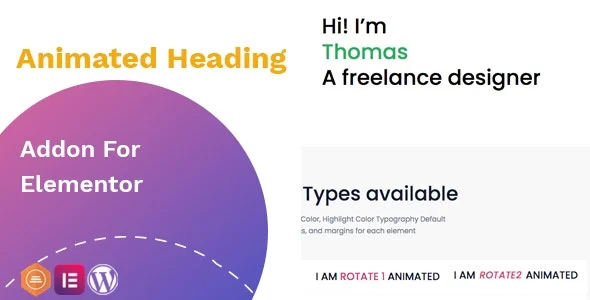 دانلود افزونه Animated heading addon برای المنتور