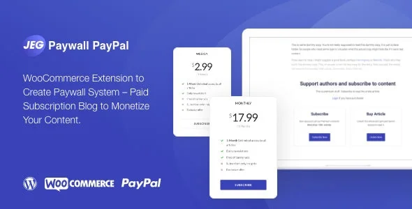 دانلود افزونه Jeg Paywall PayPal برای وردپرس