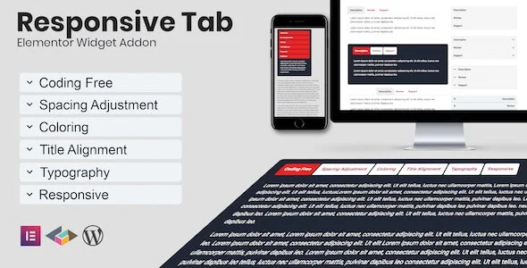 دانلود افرونه Responsive Tab برای المنتور