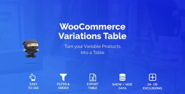 دانلود افزونه WooCommerce Variations Table برای وردپرس