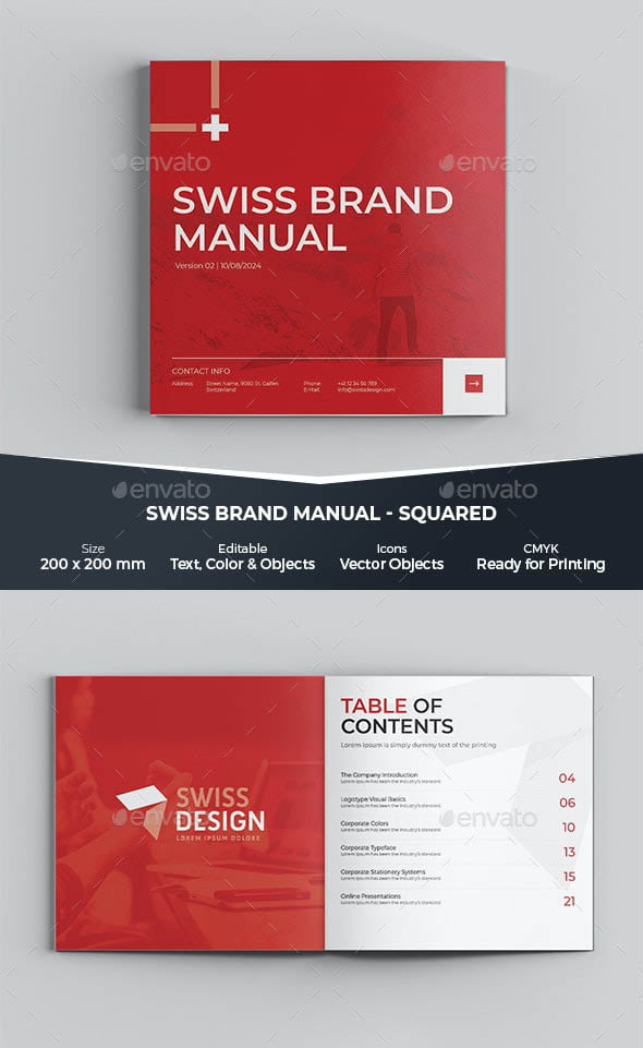 دانلود طرح بروشور مربعی Brand Manual