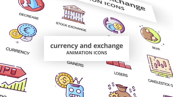 دانلود مجموعه آیکن متحرک Currency & Exchange