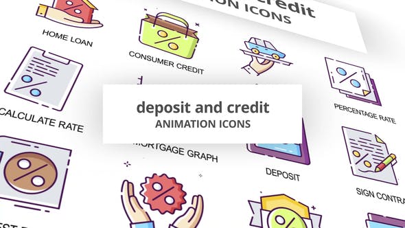 دانلود مجموعه آیکن متحرک Deposit & Credit