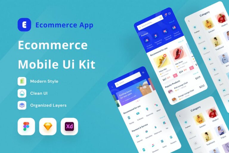 دانلود Ecommerce Mobile - طرح رابط کاربری اپلیکیشن فروشگاه