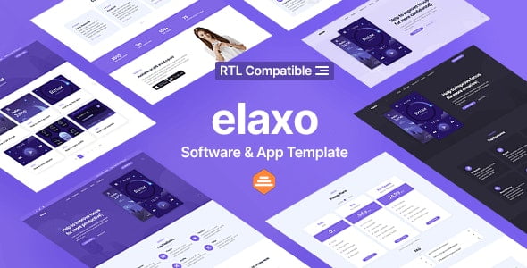 دانلود قالب HTML نرم افزار و اپلیکیشن Elaxo