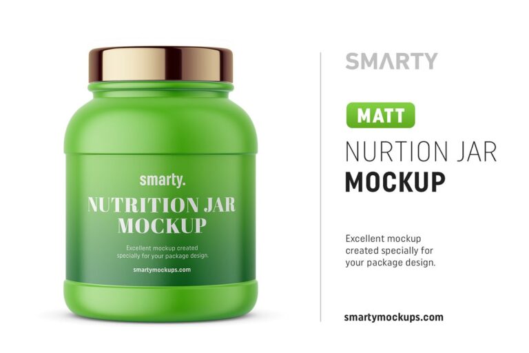 دانلود موکاپ قوطی پروتئین Matt nurtion jar