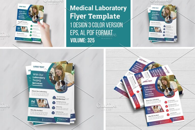 دانلود طرح تراکت Medical Laboratory