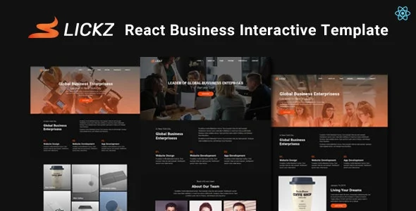 دانلود قالب React شرکتی Slickz