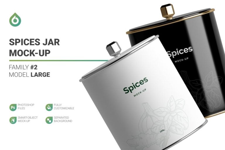 دانلود طرح موکاپ بانکه ادویه جات Spices Jar