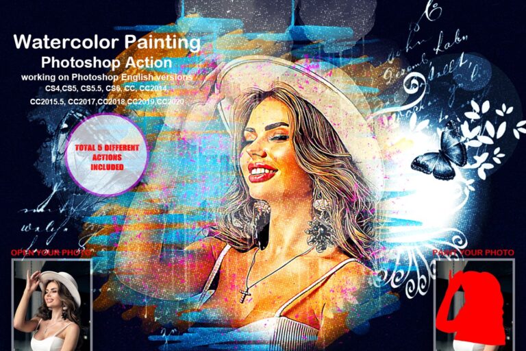 دانلود اکشن فتوشاپ Watercolor Painting
