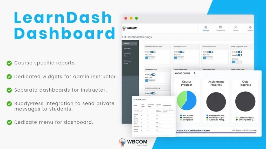 دانلود افزونه LearnDash Dashboard برای وردپرس
