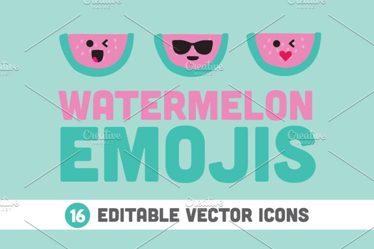 دانلود Watermelon Emojis - طرح اموجی هندوانه