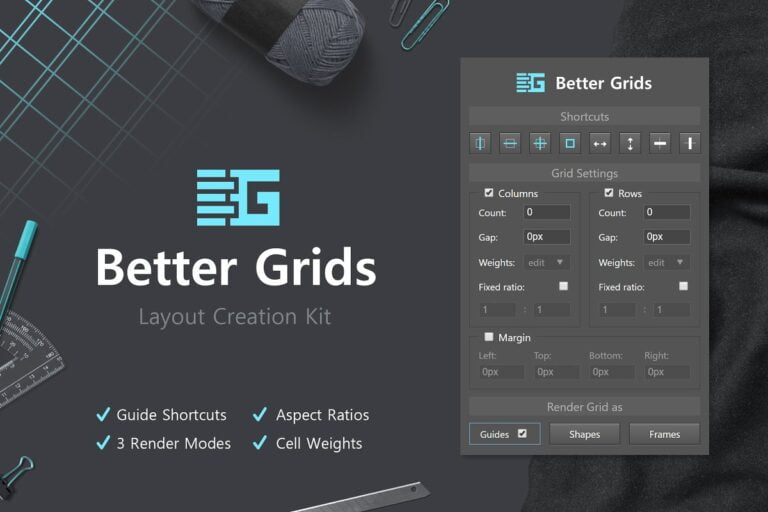 دانلود پنل Better Grids - کیت ایجاد قالب بندی در فتوشاپ