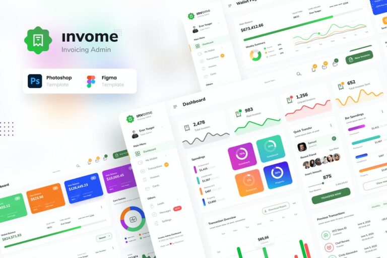دانلود طرح داشبورد مالی Invome