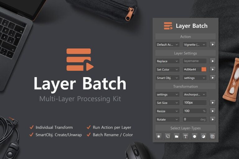 دانلود کیت پردازش Layer Batch برای فتوشاپ