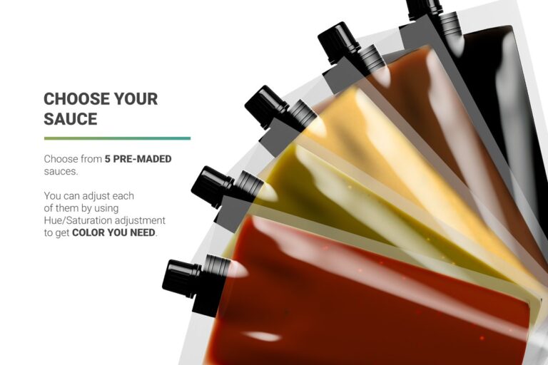 دانلود Sauce Doypack Pouch Mockup - ماک آپ