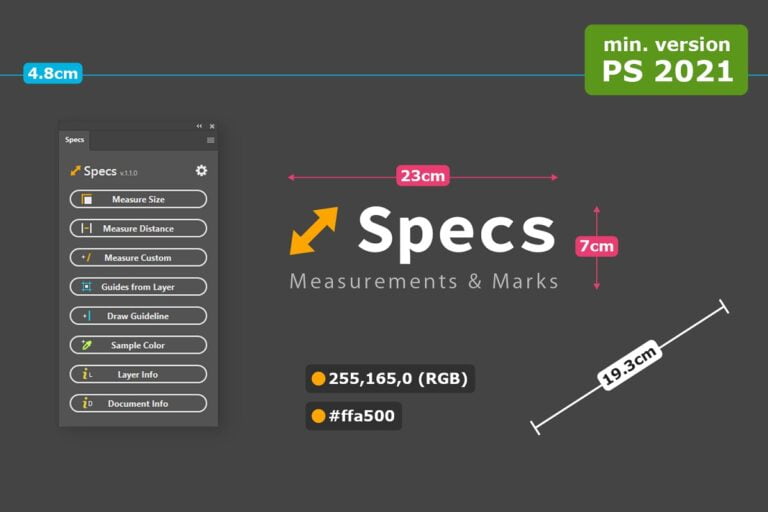 دانلود Specs ابزار اندازه گیری و نشانه گذاری فتوشاپ