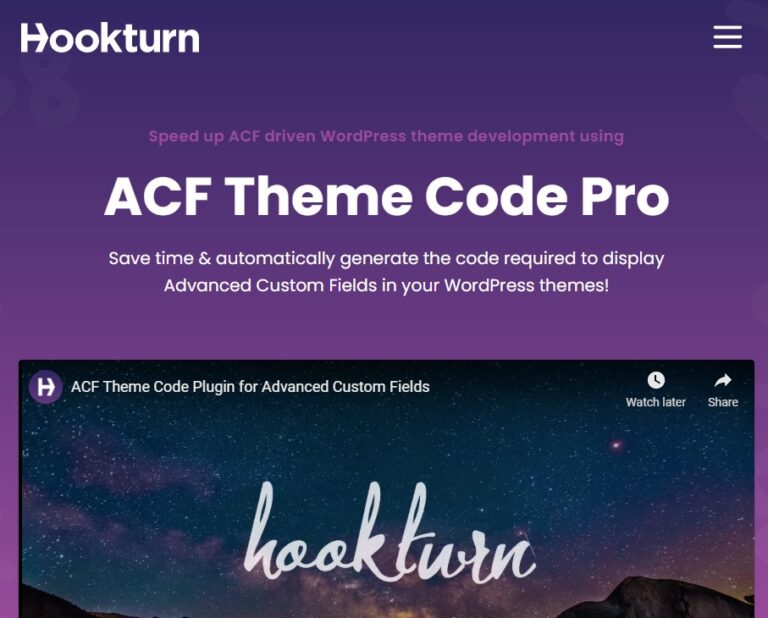 دانلود افزونه ACF Theme Code Pro برای وردپرس
