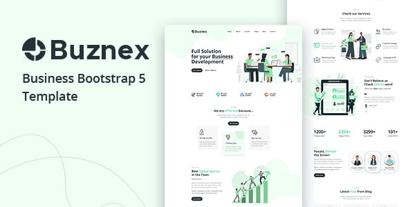 دانلود قالب بوت استرپ 5 شرکتی Buznex