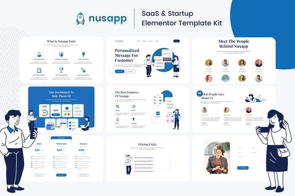 دانلود کیت تمپلیت Nusapp برای المنتور