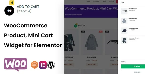 دانلود افزونه TF Mini Cart & Product برای المنتور