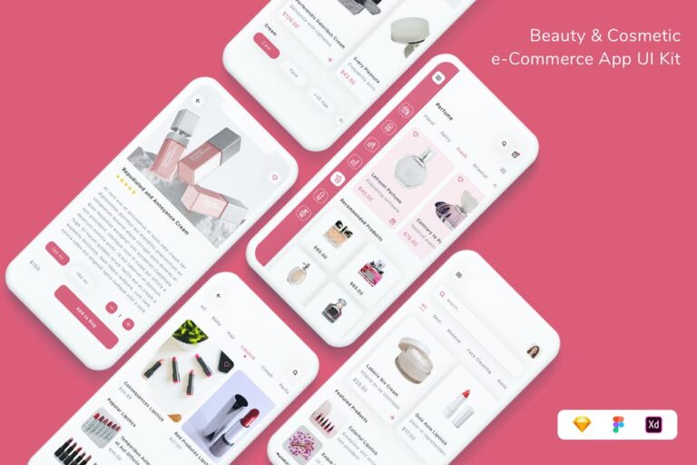 دانلود کیت رابط کاربری اپلیکیشن Beauty & Cosmetic
