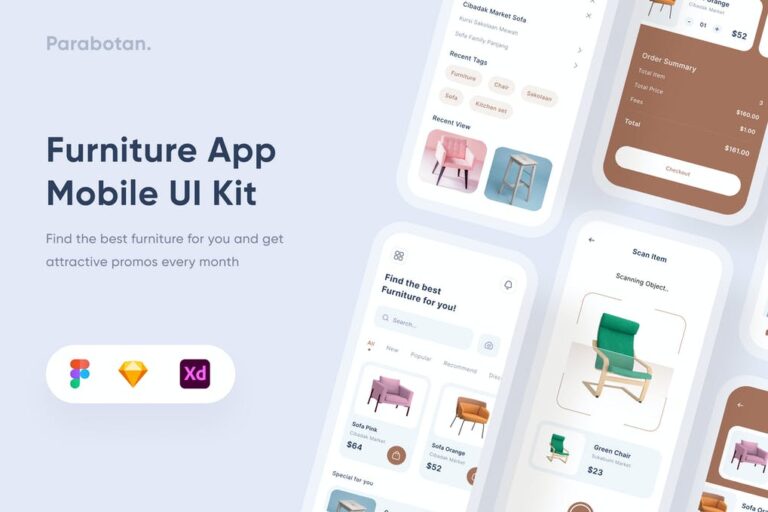 دانلود کیت رابط کاربری اپلیکیشن Furniture Mobile App