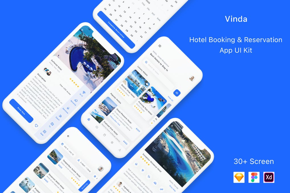 دانلود کیت رابط کاربری اپلیکیشن رزرواسیون هتل Vinda