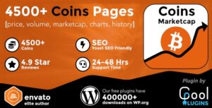 دانلود افزونه Coins MarketCap برای وردپرس