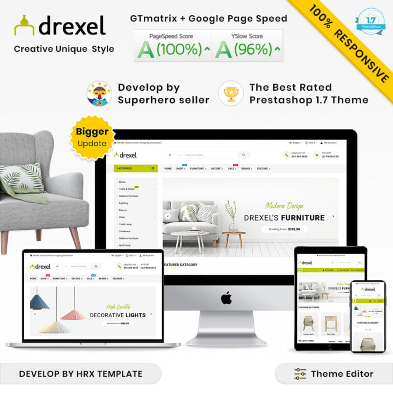 دانلود قالب فروشگاه لوازم خانگی Drexel برای پرستاشاپ