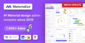 دانلود قالب متریال دیزاین مدیریتی Materialize