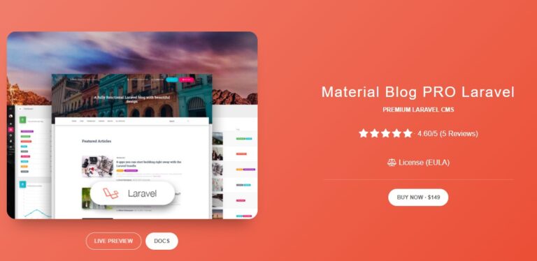 دانلود سیستم مدیریت محتوای Material Blog PRO Laravel