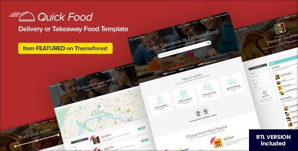 دانلود قالب HTML دلیوری غذا و فست فود QuickFood