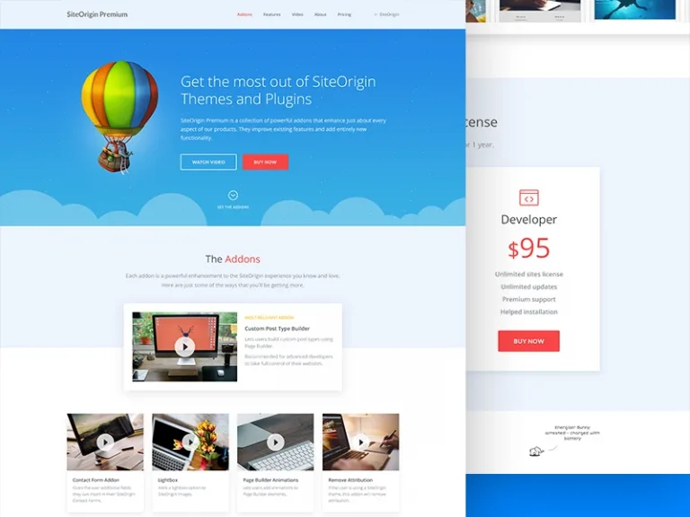 دانلود افزونه SiteOrigin Premium برای وردپرس
