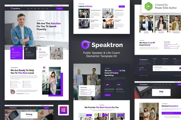 دانلود کیت تمپلیت سخنرانی Speaktron برای المنتور