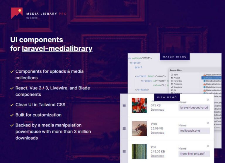دانلود مجموعه کامپوننت رابط کاربری Media Library Pro