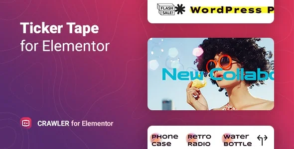 دانلود افزونه نوار اخبار و تیکر Crawler برای المنتور