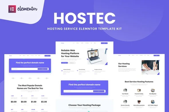 دانلود کیت تمپلیت خدمات هاستینگ Hostec برای المنتور
