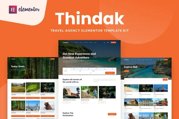 دانلود کیت تمپلیت آژانس مسافرتی Thindak برای المنتور