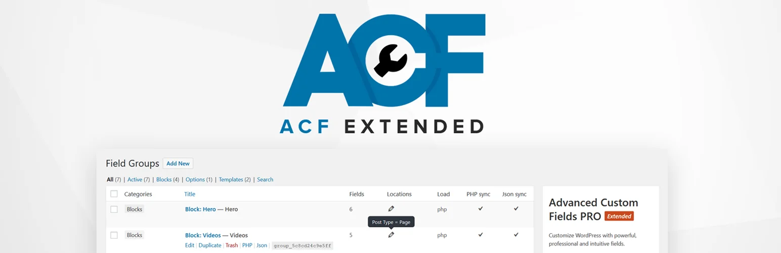 دانلود افزونه ACF Extended برای وردپرس
